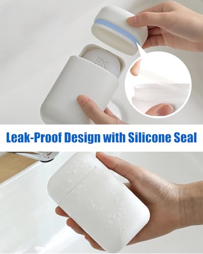 White Minimalist Travel Soap Case with Draining Tray - Leak-Proof
