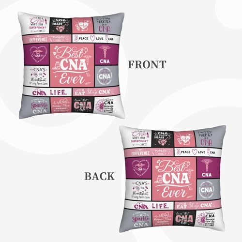 CNA Gifts for Women - 18" x 18" Pink Throw Pillow Cover