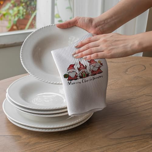 Christmas Kitchen Towels 16x24 Inches Santa Gnomes Holiday Dish Hand Towel