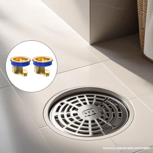2 Pack Brass Floor Drain Backflow Preventer and Odor Stopper Valve