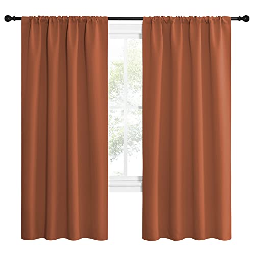 NICETOWN Blackout Curtains - Thermal Insulated Drapes, 42x72 in Burnt Orange, 1 Pair