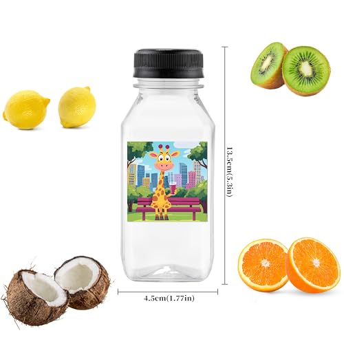 6-Pack 10oz Reusable Juice Bottles with Cute Animal Labels