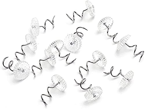 Akstore 20 Pcs Bed Skirt Twist Pins - Clear Head Upholstery Holders
