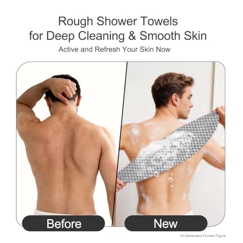 Exfoliating Washcloth for Dry Itchy Skin - Dual Sided Shower Scrubber