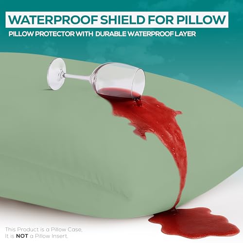 King Size Pillow Protectors - Set of 4 Waterproof Encasements