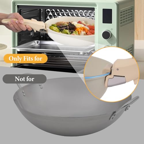 Removable Pot Handle for Cookware - Cream Beige, Durable & Heat-Resistant