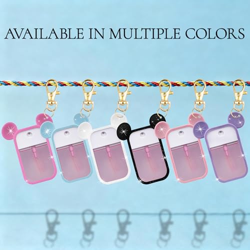 TERPINK Silicone Case for Touchland Spray - Glitter Sequin Pink Mouse Design with Keychain