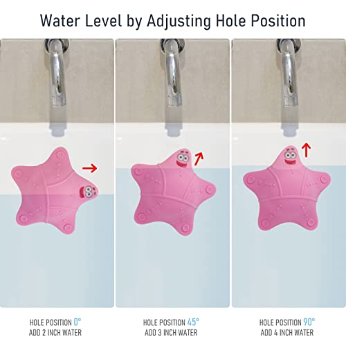Pink Bathtub Overflow Drain Cover with 5 Suction Cups