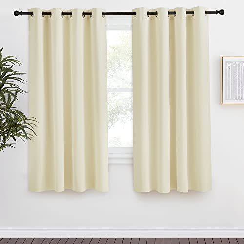 NICETOWN Blackout Curtain Panel, Beige 55 x 68 Inch Triple Weave Drape