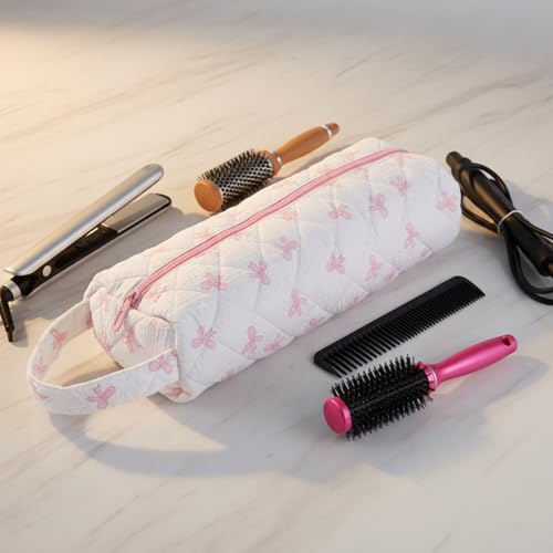 ElevateTech Heat-Resistant Hair Tools Travel Bag with Bow Pattern