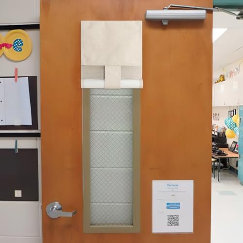 NICETOWN 100% Blackout Classroom Door Curtain, 8"W x 36"L, Beige