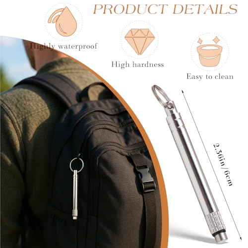 2PCS Portable Titanium Toothpicks with Stainless Steel Holder
