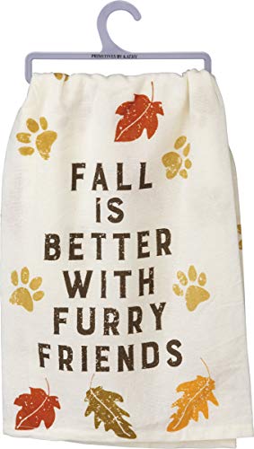 Fall Is Better with Furry Friends Cotton Kitchen Towel