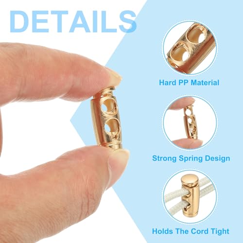 PATIKIL Metal Cord Locks 20Pcs 2-Hole Spring Toggles for Drawstrings