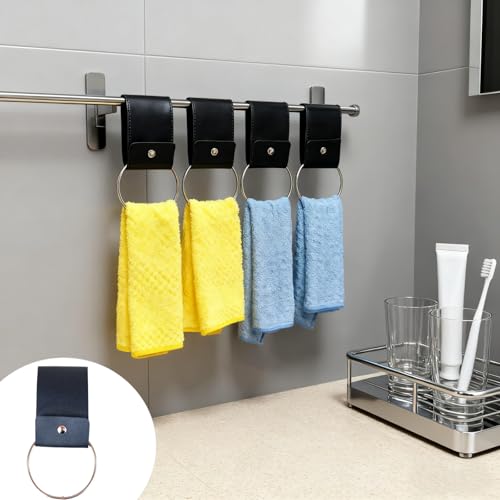2 Pcs Farmhouse Kitchen Towel Holder, Over Cabinet Door Towel Ring Hanger