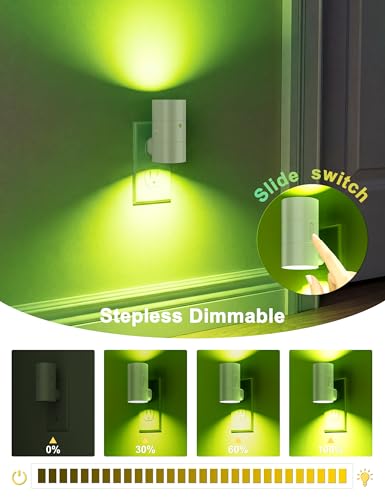 White RGB Night Light Plug-in Wall Night Light 6 Colors Dimmable Sensor 2 Pack
