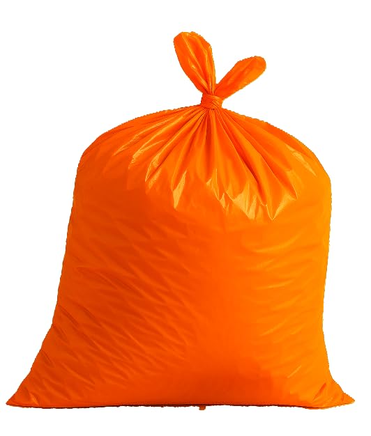 Bark and Lindy 14-Gallon Orange Trash Bags - 10 Count Heavy-Duty Commercial