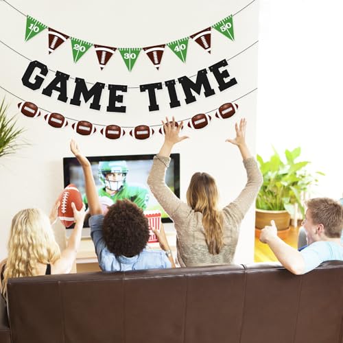 Football Party Banner Set - Pre-Strung Game Time Decorations