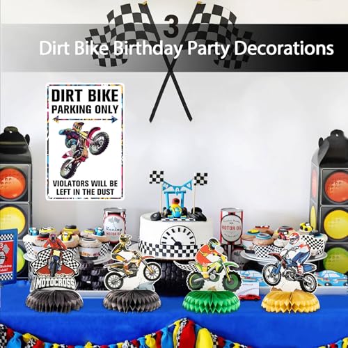 Dirt Bike Parking Only Metal Sign - 8x12 Inch Garage Wall Decor