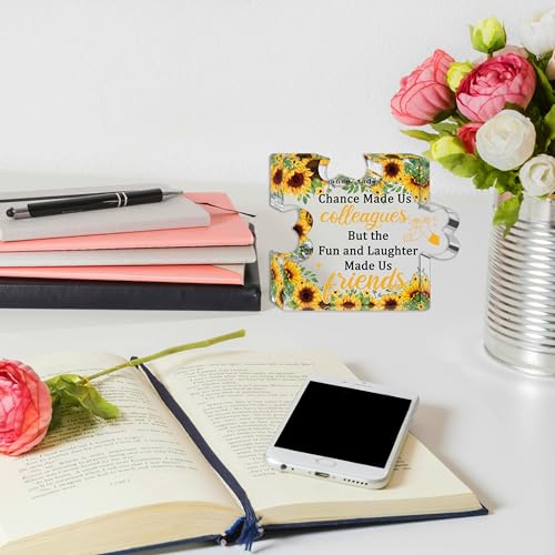 Acrylic Coworker Appreciation Desk Sign with Sunflower Design