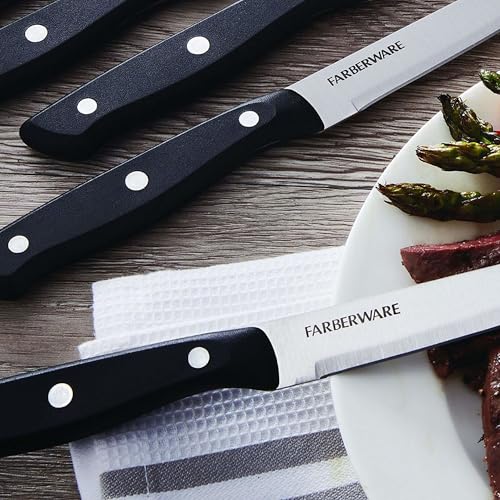 Farberware 8-Piece Steak Knife Set, 4.5" High Carbon Stainless Steel