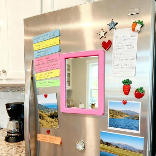 5x7 Real Glass Magnetic Locker Mirror - Pink Decor Accessory