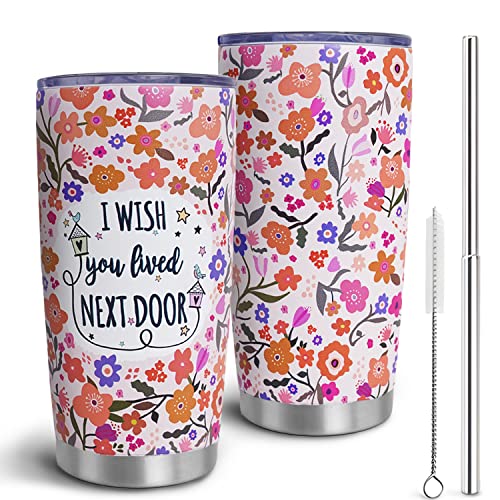 Pink Friendship Coffee Mug 20oz Vacuum Insulated Tumbler with Straw & Lid