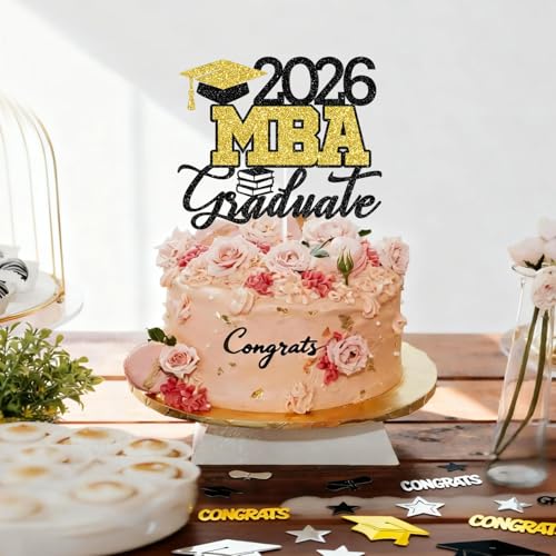 MBA Graduation Cake Topper 2026 - Congrats Grad Decoration