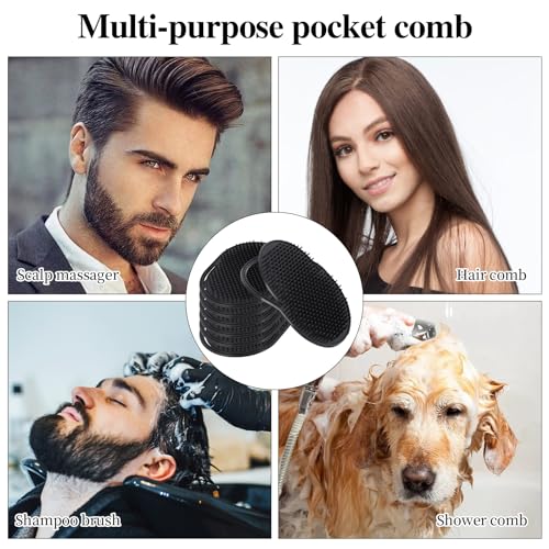 OUMASK 6-Pack Palm Combs for Men - Portable Pocket Hair Brush & Scalp Massager