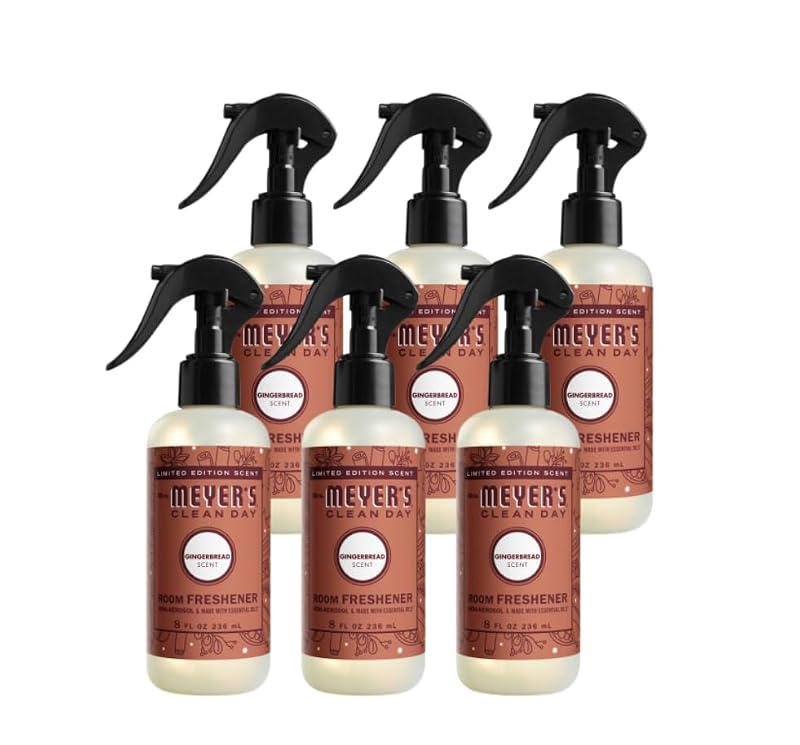Mrs. Meyer’s Gingerbread Room Freshener & Air Spray, Limited Edition, 8 fl oz, Pack of 6