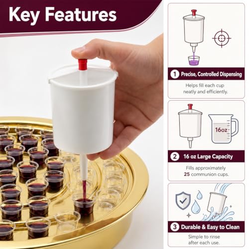 TALPGOD Communion Cup Dispenser with Button Release - 8 oz, Variation 1