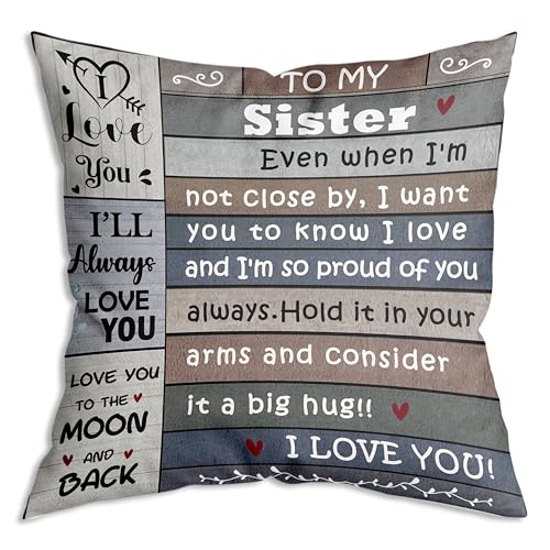 Love Reminder Throw Pillow Cover - 18x18 Cotton Cushion for Sisters