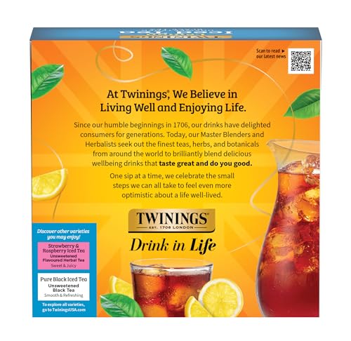 Twinings Lemon Black Iced Tea, 72 Oversized Tea Bags (Pack of 2)
