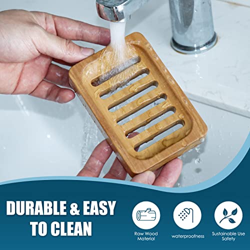 DEBETOOL Teak Wood Soap Dish - 2-Pack Self-Draining Holder for Bathroom & Kitchen