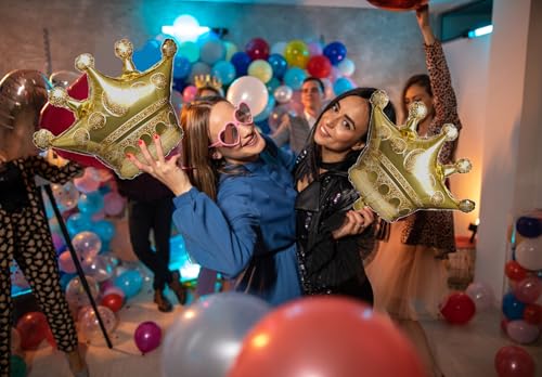 3 Pack 26 Inch Gold Crown Foil Balloons Wedding Engagement Party Supplies Variation 2.6 x 6.4 inches