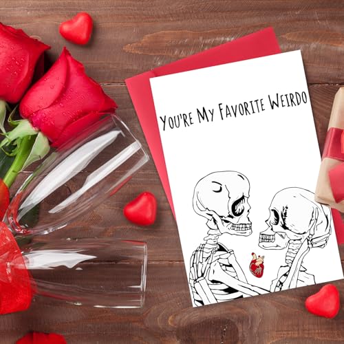 Goth Dark Humor Valentine's Day Card - You're My Favorite Weirdo