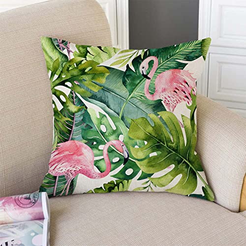 TSSOHU Watercolor Flamingo Pillow Cover 18x18 Inch Tss27