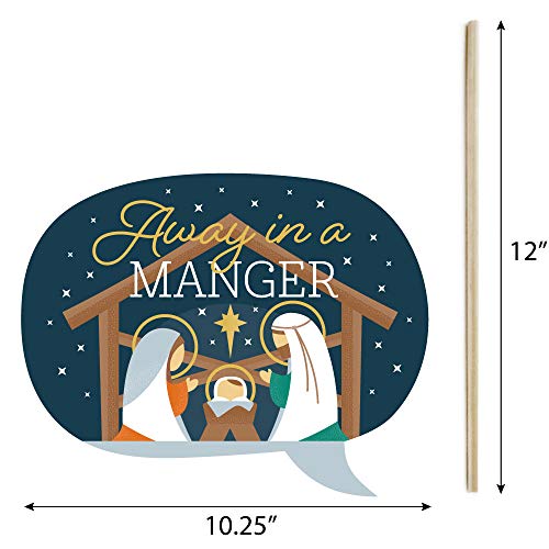 Religious Nativity Scene Photo Booth Prop Kit - 20 Pieces for Christmas