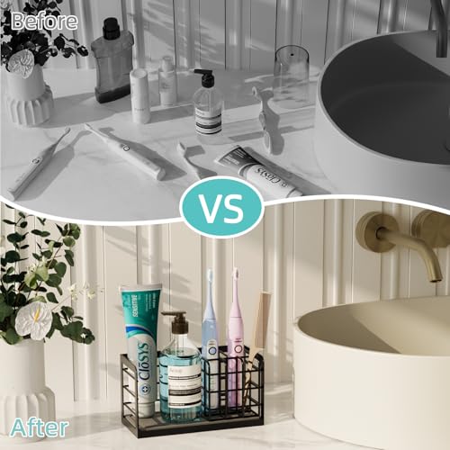 NANAGIFTREE Rust-Proof Toothbrush Holder with Instant-Drying Stone Base