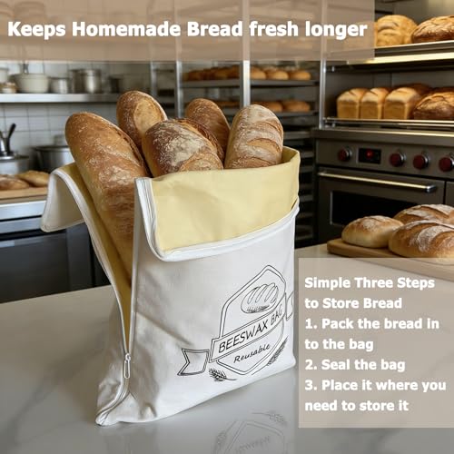 Beeswax Bread Bags - 2 Pack for Artisan Bread Storage
