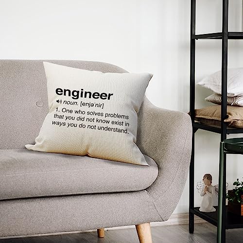 Engineer Throw Pillow Cover 18x18, Decorative Cotton Linen Cushion Case
