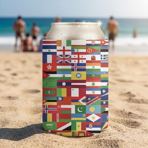 2026 Soccer World Cup Can Cooler with International Flags