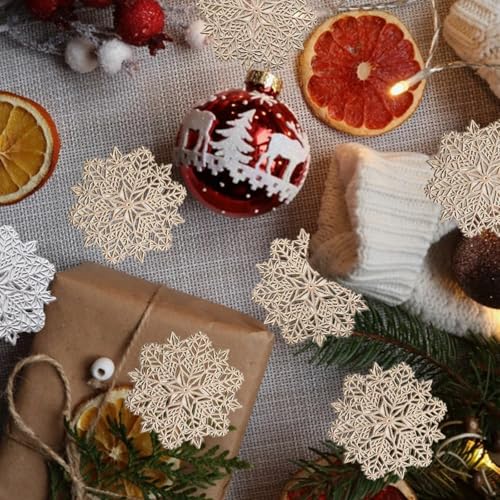 Christmas Snowflake Coasters Set - 10 PVC Holiday Drink Mats for Party & Kitchen Decor