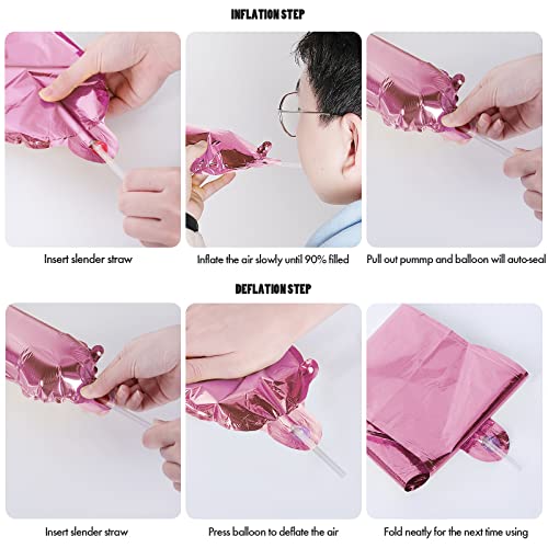 Pink Happy Birthday Banner & Star Balloons Set - 30pcs