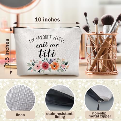 Aunt Makeup Bag Linen Travel Toiletry Pouch Gift for Auntie