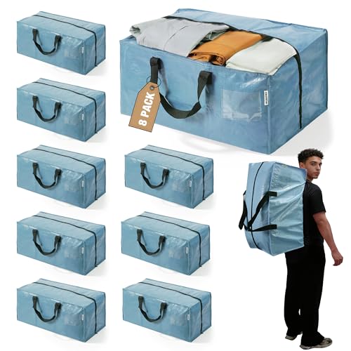 WORKPRO 8 Pack Heavy-Duty Moving Storage Bags with Straps