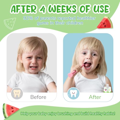 Smddx Fluoride-Free Baby Toothpaste Watermelon 2.1 oz for Ages 2-3