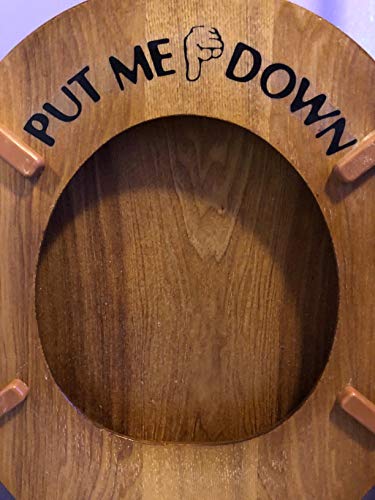 Honbay Toilet Seat Decals - Funny 'Put Me Down' Reminder Stickers, 4 Sets