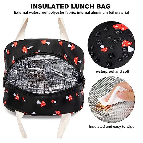 Mushroom Insulated Lunch Bag - Reusable Oxford Tote for Work & School