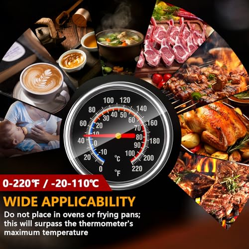 EKOOTIMO Instant Read Meat Thermometer with 5.5-Inch Stainless Steel Probe - Glow Dial, No Batteries, Kitchen Cooking, Sibling Listing #1